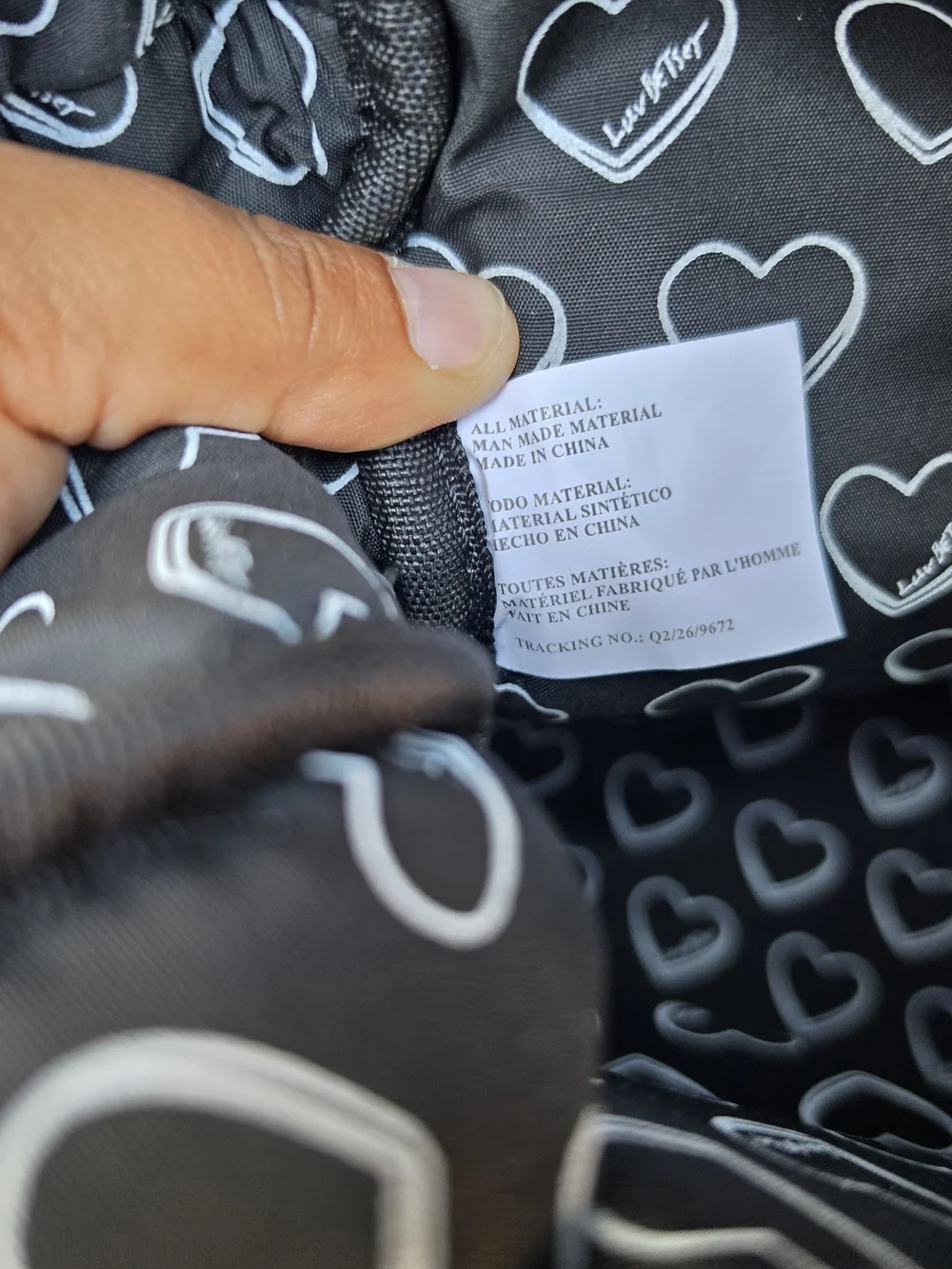 LBlondon Black Heart Quilted Faux Leather Backpack NWT MSRP $108